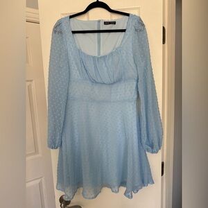 SHEIN Light Blue Long Sleeve Dress